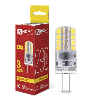 Лампа светодиодная LED-JC 3Вт 12В G4 3000К 290Лм IN HOME в Уссурийске