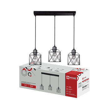 Светильник подвесной под лампу LOFT ATIKO-PN-3E27L-BL 3хЕ27 подвес 1м линейная база черный IN HOME в Уссурийске