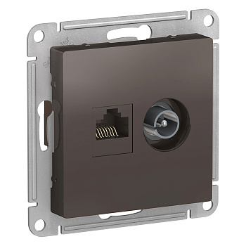 Розетка двойная ТВ+компьютерная AtlasDesign SE мокко в Уссурийске