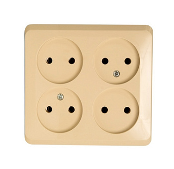 Розетка четырехместная ЭТЮД SE накладная крем в Уссурийске