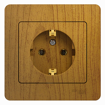 Розетка одинарная Glossa SE дуб в сборе в Уссурийске