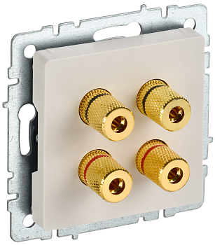 Аудиорозетка четырехместная BRITE IEK бежевая в Уссурийске