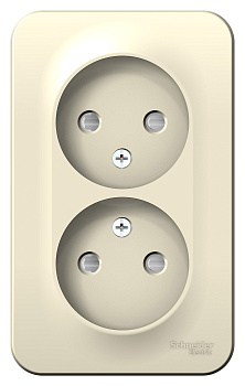 Розетка двойная BLANCA SE накладная со шторками молочная в Уссурийске