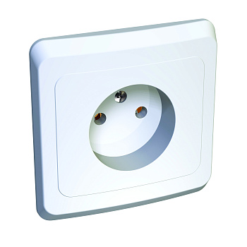 Розетка одинарная ЭТЮД SE белая в Уссурийске