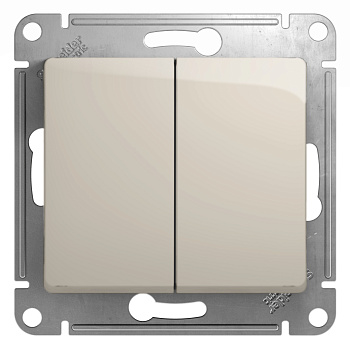 Переключатель двухклавишный Glossa SE молочный в Уссурийске