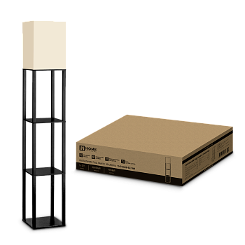 Светильник напольный под лампу ТНО 06КВUSB-Е27-NB 230В 2хUSB-C бежевый абажур, черный корпус IN HOME в Уссурийске
