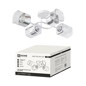 Светильник потолочный под лампу AURA TESO-WH-4E27 540x430x150 белый IN HOME в Уссурийске