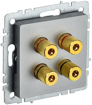 Аудиорозетка четырехместная BRITE IEK сталь в Уссурийске
