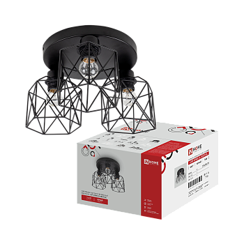 Светильник настенно-потолочный под лампу LOFT ATIKO-СL-3E27R-BL 3хЕ27 черный IN HOME в Уссурийске