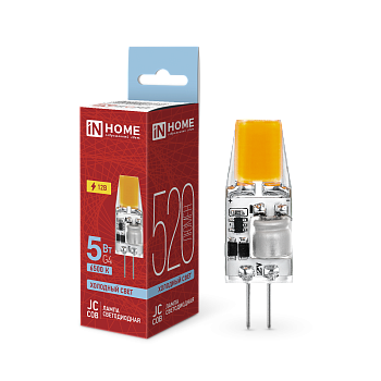 Лампа светодиодная LED-JC-COB 5Вт 12В G4 6500К 520Лм IN HOME в Уссурийске