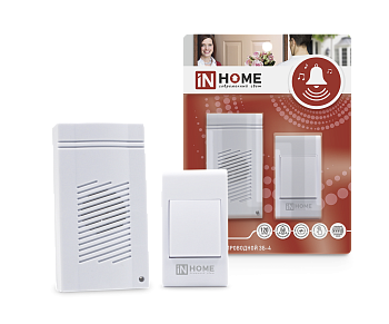 Звонок беспроводной ЗБ-4 32 мелодии 120м сетевой с кнопкой белый IN HOME в Уссурийске
