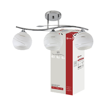 Люстра линейная под лампу AURA PERLA-3E27-LWC 3хЕ27 матовый плафон, хром IN HOME в Уссурийске