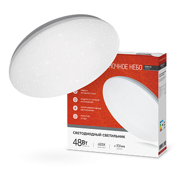 Светильник светодиодный серии DECO НОЧНОЕ НЕБО 48Вт 230В 4000К 4320Лм 380х55мм IN HOME в Уссурийске