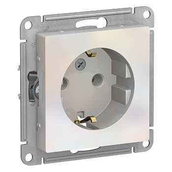 Розетка одинарная AtlasDesign SE с заземлением жемчуг в Уссурийске