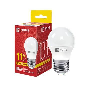 Лампа светодиодная LED-ШАР-VC 11Вт 230В Е27 3000К 1050Лм IN HOME в Уссурийске