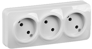 Розетка 3ая без з/к НАКЛАДНАЯ 10А GLORY белая РС23-2-ХБ IEK в Уссурийске