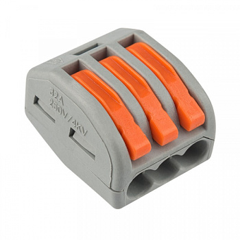 Универсальная клемма 3-проводная, серая (0,08-2,5/4 мм²) (50 шт./уп.) REXANT в Уссурийске