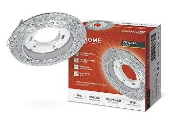 Светильник встраиваемый GX53R-crystal БАБОЧКИ-R15L с подсветкой 4К под GX53 Прозрачный/Хром IN HOME в Уссурийске