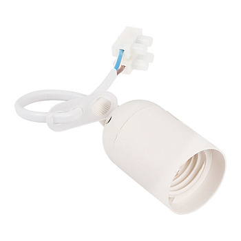 Патрон подвесной с клеммной колодкой E27 белый, с этикеткой, индивидуальный пакет REXANT в Уссурийске