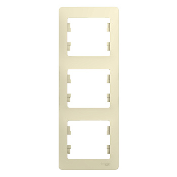 Рамка тройная вертикальная Glossa SE бежевая в Уссурийске