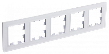 Рамка пятиместная AtlasDesign Nature SE матовое стекло белая в Уссурийске