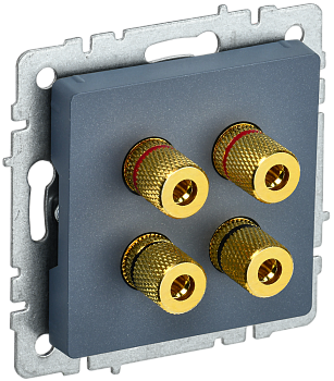 Аудиорозетка четырехместная BRITE IEK маренго в Уссурийске