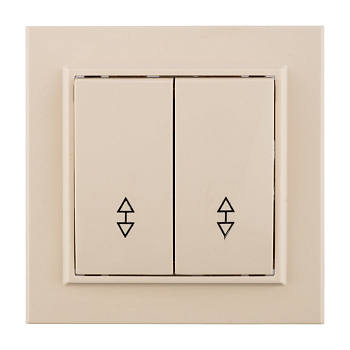 Выключатель 2-клавишный СП проходной 10А бежевый Минск EKF в Уссурийске