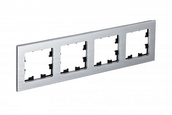 Рамка четырехместная AtlasDesign Nature SE металл серебро в Уссурийске