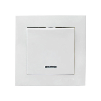 Выключатель одноклавишный с подсветкой Валенсия EKF белый в Уссурийске