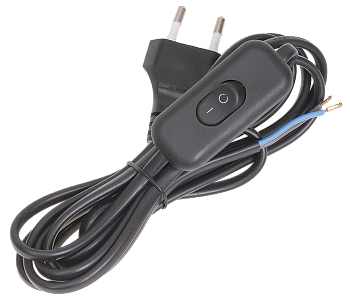 Шнур УШ-1КВ опрессованный с вилкой со встроенным выключателем 2х0,75/2метра черный IEK в Уссурийске