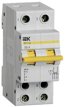 Выключатель-разъединитель трехпозиционный ВРТ-63 2P 50А IEK в Уссурийске