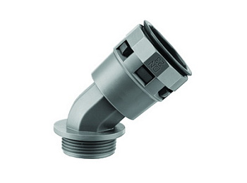 Муфта 45 грд. труба-коробка DN 23 мм, М25х1,5, полиамид, цвет черный DKC в Уссурийске