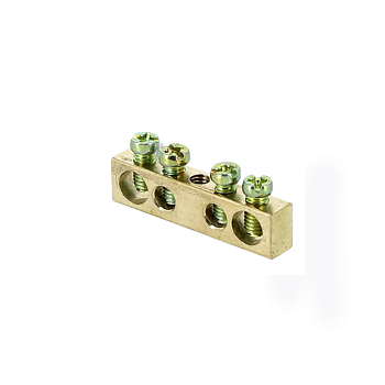 Шина PEN "ноль-земля" (6х9мм) 4 отверстия латунь крепеж по центру EKF PROxima в Уссурийске