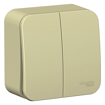 Выключатель двухклавишный накладной (cх.5) BLANCA SE с изолирующей пластиной бежевый в Уссурийске