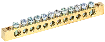 Шина PEN "земля-ноль" 6х9мм 12/2 (12групп/креп по краям) IEK в Уссурийске