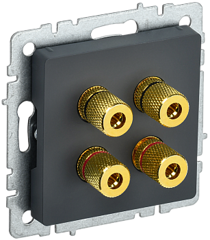 Аудиорозетка четырехместная BRITE IEK графит в Уссурийске