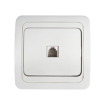 Розетка компьютерная одинарная RJ-45 CLASSICO белая 2131 IN HOME в Уссурийске