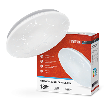 Светильник светодиодный серии DECO ГЛОРИЯ 18Вт 230В 6500К 1620Лм 260х55мм IN HOME в Уссурийске