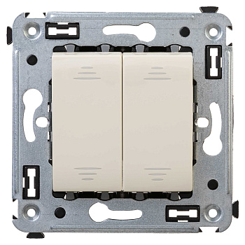 Выключатель двухклавишный в стену, Avanti "Ванильная дымка" DKC в Уссурийске