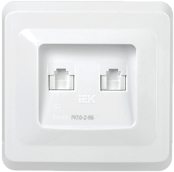 РК10-2-ВБ Розетка 2-ая компьютерная RJ45 Cat5e ВЕГА белый IEK в Уссурийске