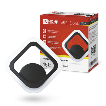 Светильник светодиодный ELEGANT ARIS-1530-BL 15Вт 230В 3000K 1200Лм черный IN HOME в Уссурийске