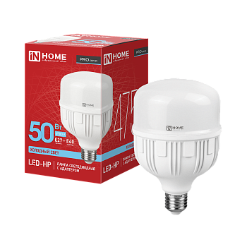Лампа светодиодная LED-HP-PRO 50Вт 230В Е27 с адаптером E40 6500К 4750Лм IN HOME в Уссурийске