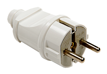 Вилка прямая с заземлением 16А белая 4140 IN HOME в Уссурийске