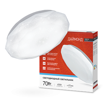 Светильник светодиодный серии DECO ДАЙМОНД 70Вт 230В 6500К 6300Лм 496х85мм IN HOME в Уссурийске