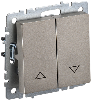 Выключатель жалюзи 10А BRITE IEK шампань в Уссурийске