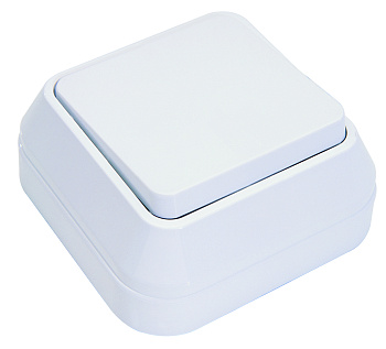 Переключатель одноклавишный накладной MAKEL белый в Уссурийске