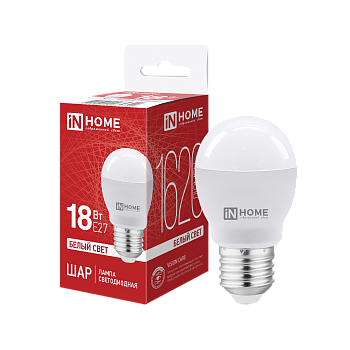 Лампа светодиодная LED-ШАР-VC 18Вт 230В E27 4000K 1620Лм IN HOME в Уссурийске