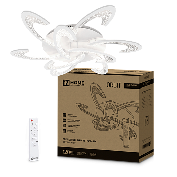Светильник светодиодный ELEGANT ORBIT 120Вт 230В 3000-6500K 8400Лм 925х810х120мм c пультом ДУ белый IN HOME в Уссурийске