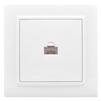 Розетка компьютерная одинарная Минск EKF белая в Уссурийске