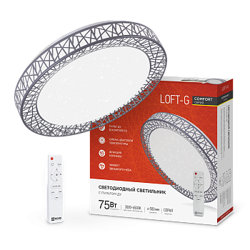 Светильник светодиодный COMFORT LOFT-G 75Вт 230В 3000-6500K 6000Лм 500x105мм с пультом ДУ IN HOME в Уссурийске
